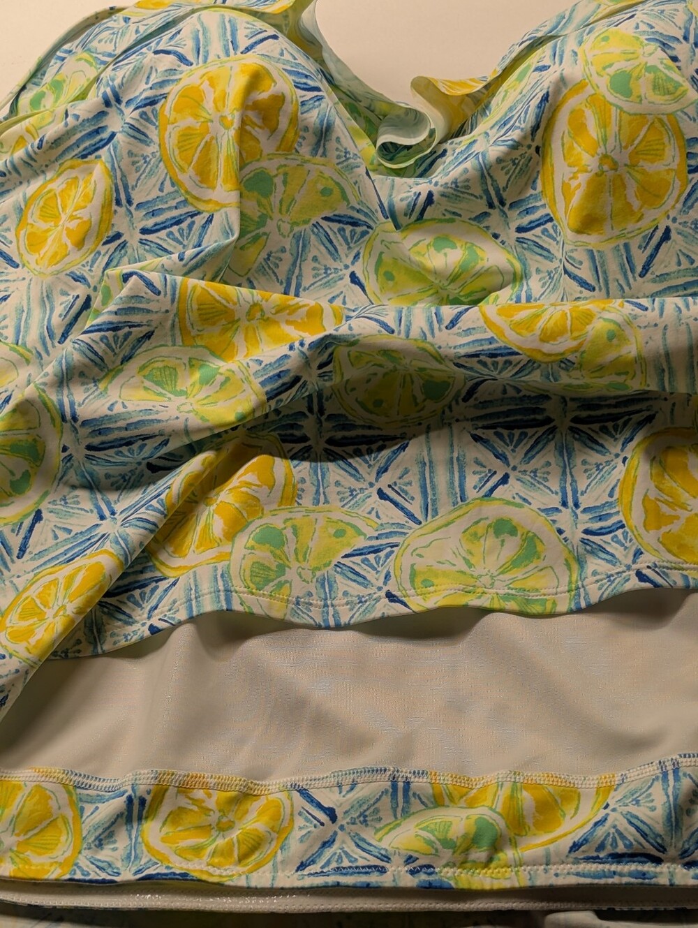 Lands End Tankini Yellow Blue Plus Size Padded Underwire Bra Size 20/22W New - Picture 13 of 14